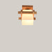 Rubberwood and Glass LED Ceiling Lamp, 23 cm