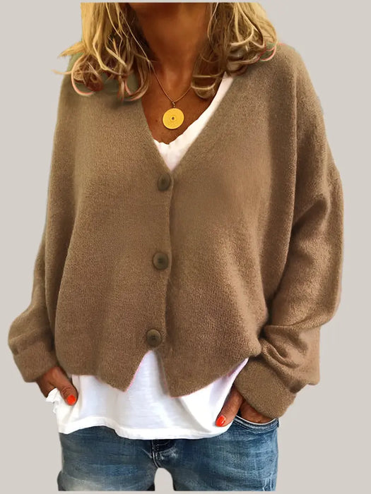 Women Cardigans Sweater Khaki