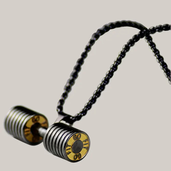 Dumbbell and Barbell Pendant – 3 Colors Black
