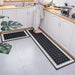 Geometric Woven Leather Kitchen Floor Mat Mosaic