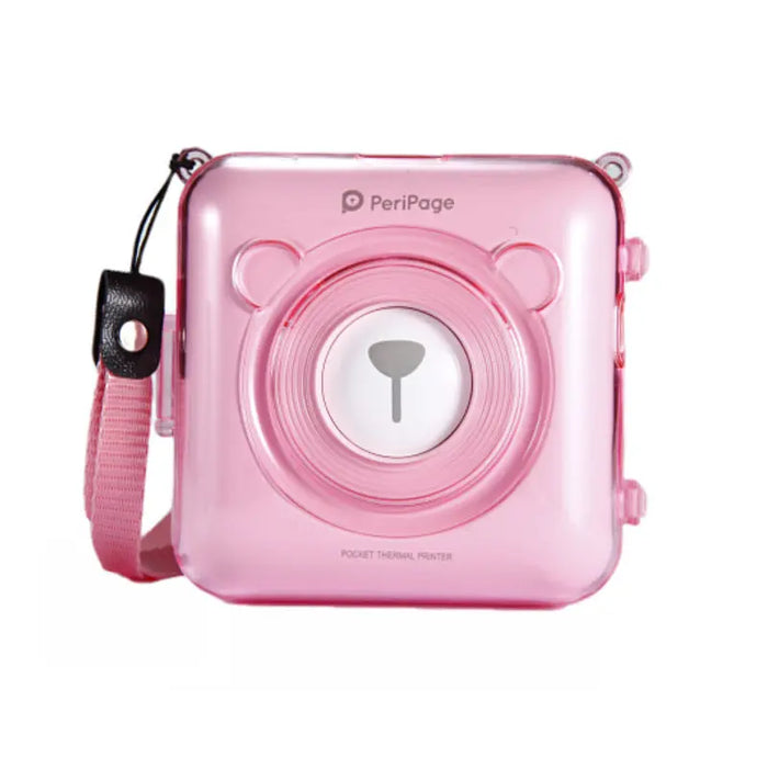 Mini Bliuetooth Wireless Thermal Printer Transparent Pink shell