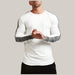 Long-sleeved T-shirt for men White with stripe