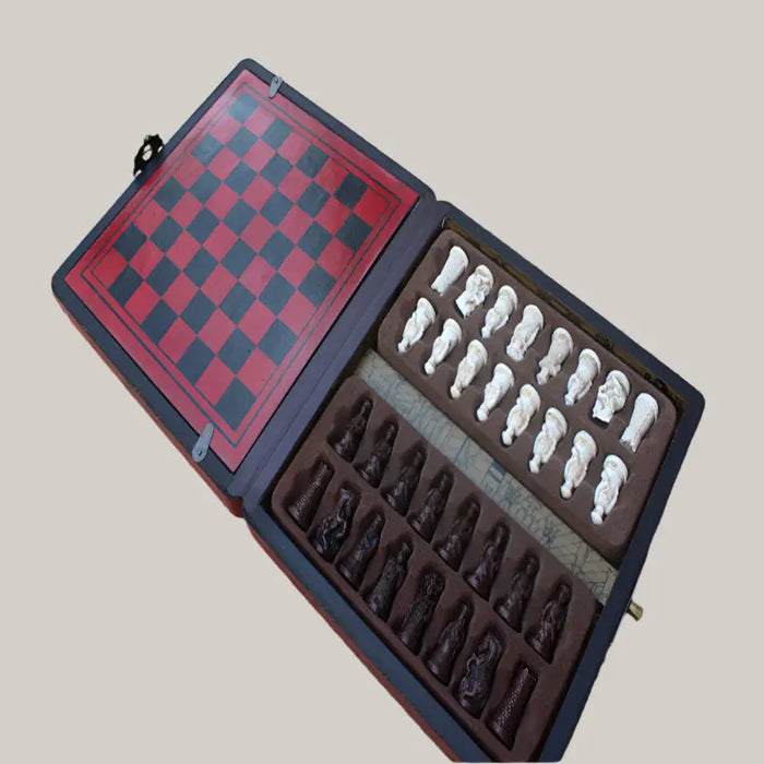 Portable Chess and Checkers Set – 22 cm, Red