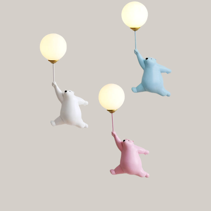 Bear-Shaped Resin LED Wall Lamp