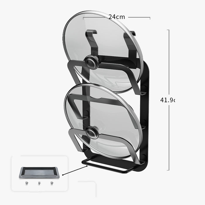 Nordic Aluminum No-Drill Kitchen Storage Rack System 2Black