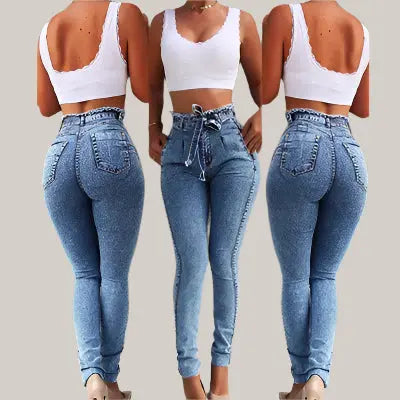 Fringed jeans Light blue