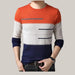 Winter Pullover Men Round Collar Orange