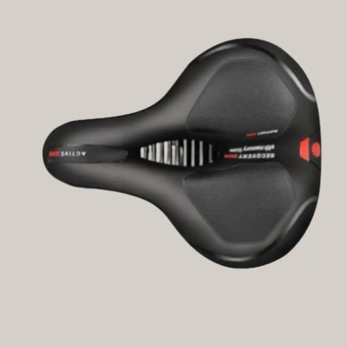 Wide Bicycle Saddle – 2 Suspension Styles Reflective Black And Red