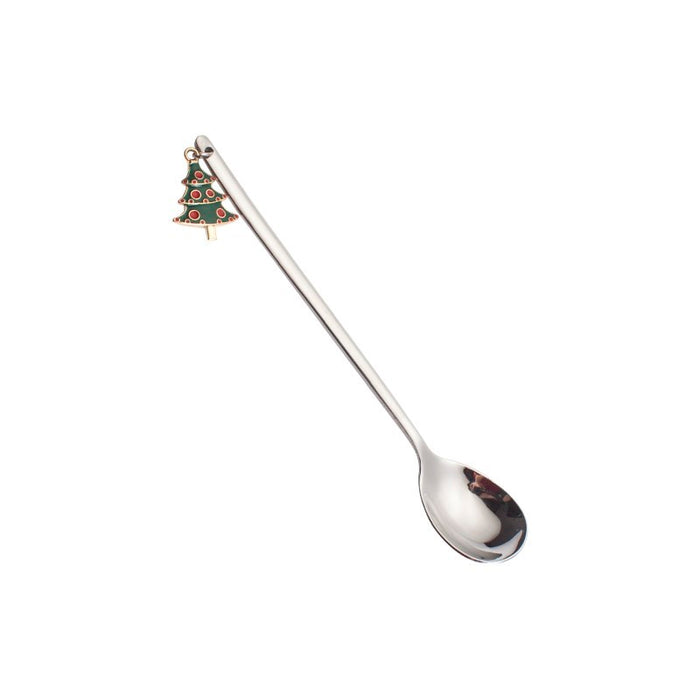 410 Stainless Steel Christmas Dessert Spoon, 13.5 cm 10style