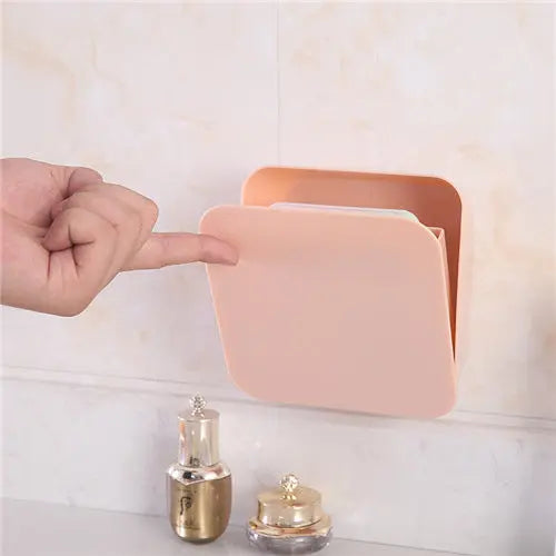Adhesive Wall-Mounted PP Storage Box – 11 Variants Pink