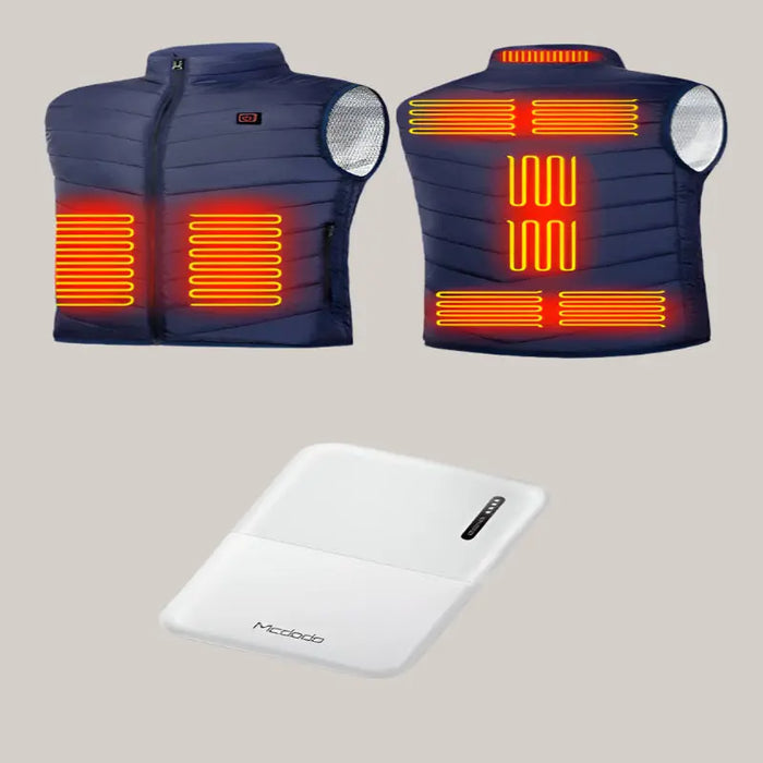 Heating Vest Mobile Power Bank Blue 9heating areas 4XL