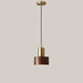 Retro Copper and Walnut Wood Pendant Light