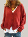 Women Cardigans Sweater Orange red