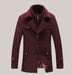 Men Woolen Coats Winter Slim Fit Wine red