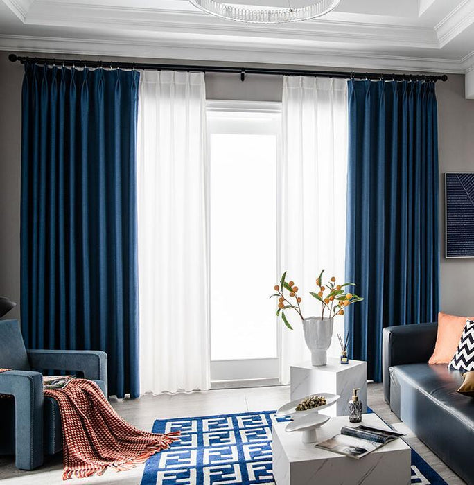 Thicken Shading Professional Soundproof Curtain Navy Blue