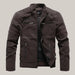 Men Fashion Pu Leather Jackets Coats Coffee