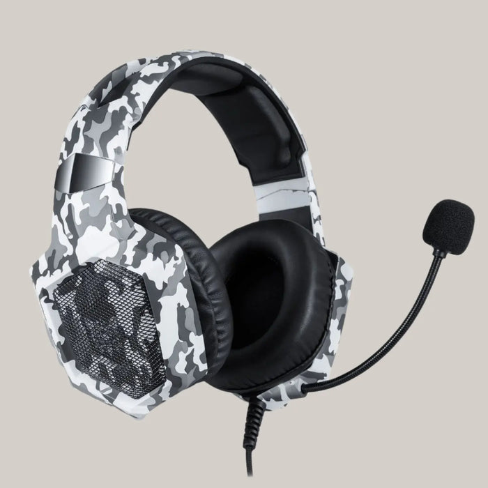 K8 camouflage headphones White