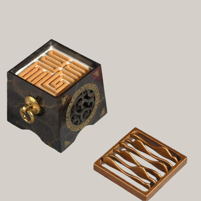 Chinese Copper Incense Ceremony Tool Set, 9 Pieces