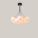 Nordic Moon Bubble LED Chandelier, 4000K Black 13pcs White ball 12cm