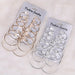 Exaggerated Metal Hoop Earrings Suit
