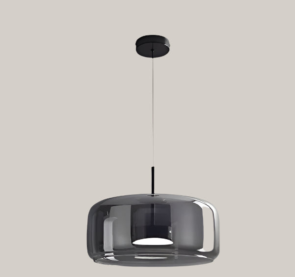 Jellyfish-Shaped Iron and Glass LED Chandelier B Smoky Gray D330