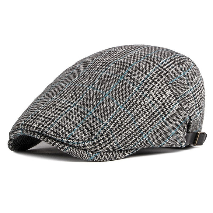Men's Classic Checkered Hat Dark Gray Adjustable