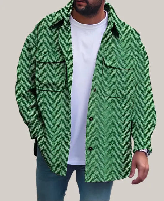 Coat Men Polo Collar Top Figure 4