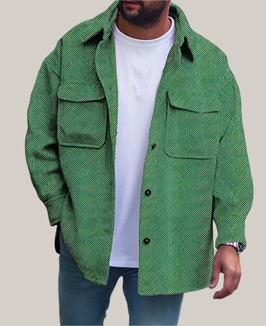 Coat Men Polo Collar Top
