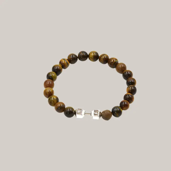 Beaded Dumbbell Bracelet – 3 Colors Silver