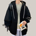 Mens Jackets Hooded Coats Casual Zipper Black