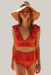 Ruffled swimwear Orange
