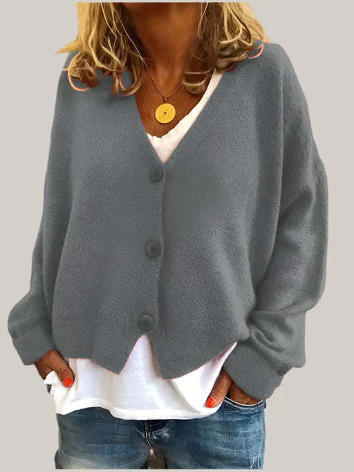 Women Cardigans Sweater Grey