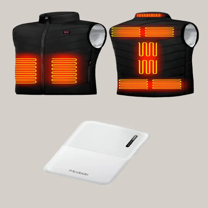 Heating Vest Mobile Power Bank Black 9heating areas 3XL