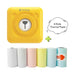 Mini Bliuetooth Wireless Thermal Printer 6pc thermal paper Yellow