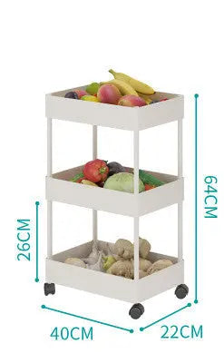4-Tier Plastic Multipurpose Storage Shelf White 3 layers