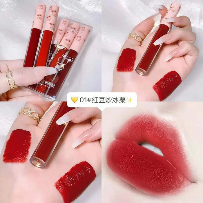Mirror-Finish Lipstick – 3 Shades 01 Red Bean Fried Chestnut