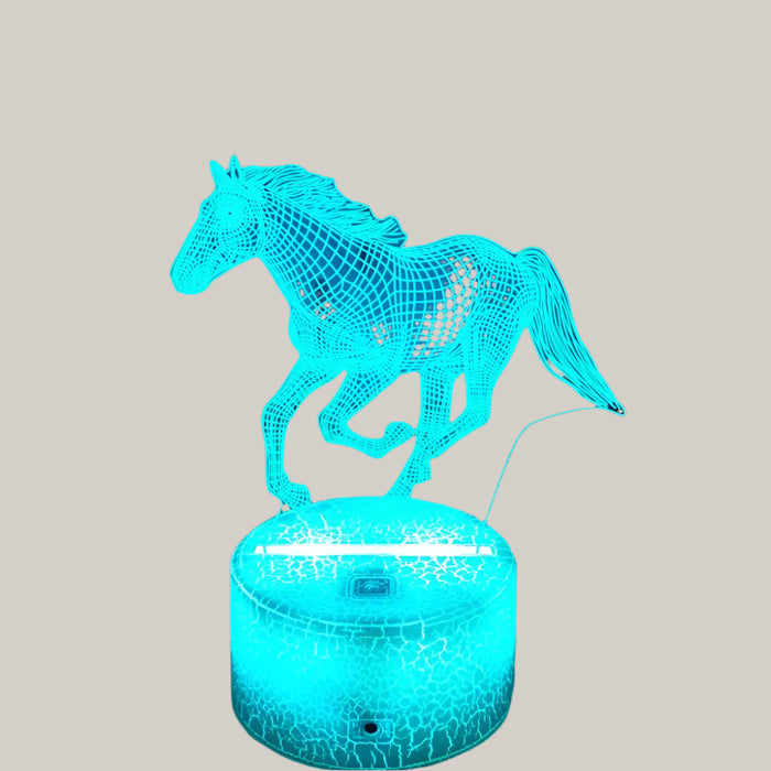 Touch-Control USB Cartoon Animal Night Light Crack Seven Colours