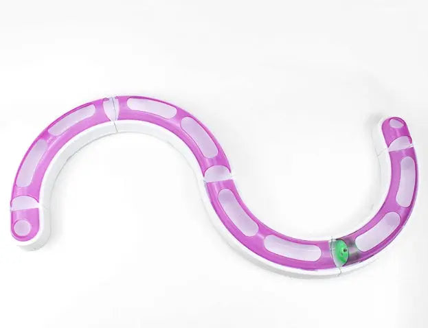 4-Piece Circular Cat Track Toy – 29 cm Sections, 2 Colors Pink