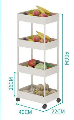 4-Tier Plastic Multipurpose Storage Shelf White 4 layers