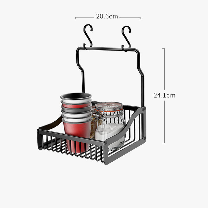 Punch-free kitchen shelf 6Black