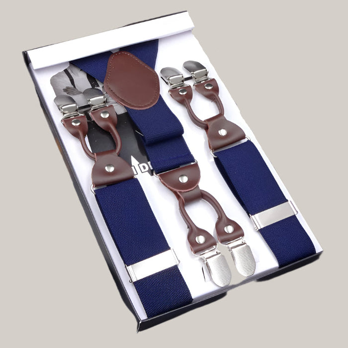 Men's Six Clip Jacquard Suspenders