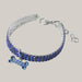 Rhinestone Dog Collar Blue