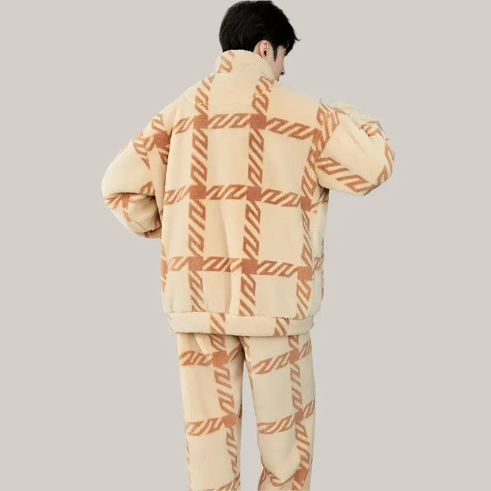 Men's Zipper Pajamas Winter Thickened