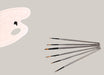 6-Piece Nylon Paint Brush Set – Silver Handles