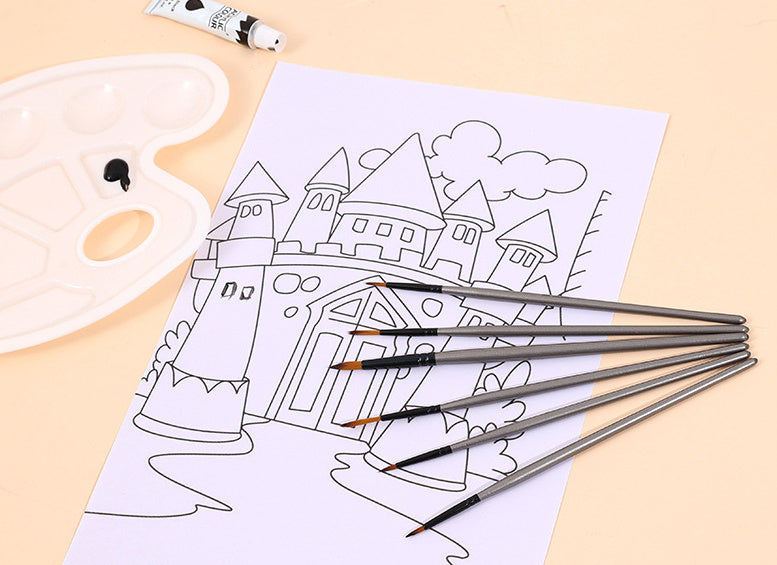 6 Pieces Suit Nylon Hair Brush Sketch Painting