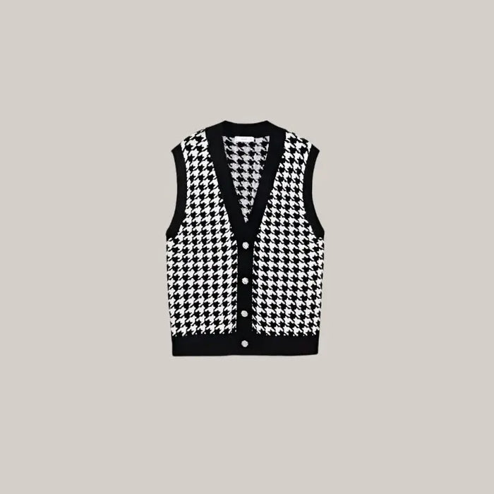 European and American cardigan sweater Black