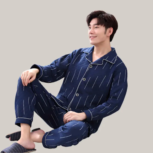 Middle-aged elderly pajamas Navy B