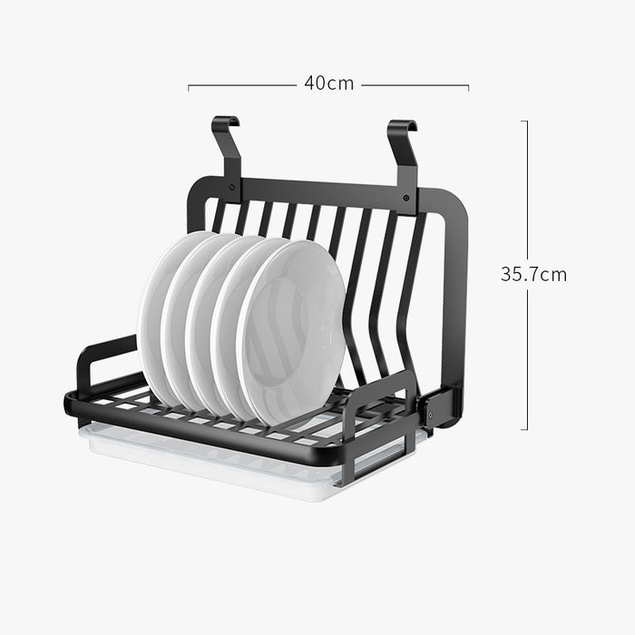 Punch-free kitchen shelf 5Black