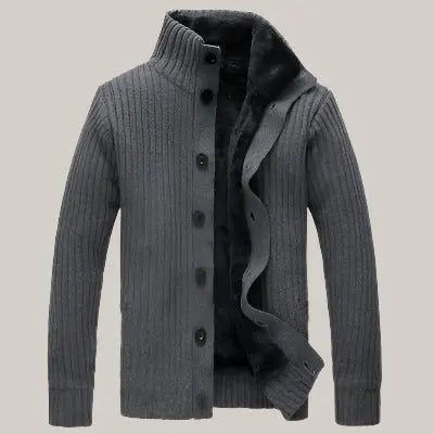 Winter Warm Shirt Thick Jacket Deep gray
