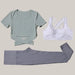 Three-piece speed suit for gym yoga wear Green white grey